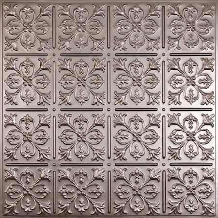 Ceilume Fleur-de-lis 2ft x 2ft Tin Ceiling Tile V3-FLEUR-22PBR